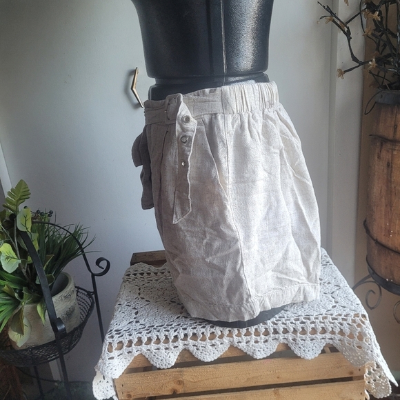 Shinestar Linen Blend Shorts with Attached Pouch M - Picture 5 of 6